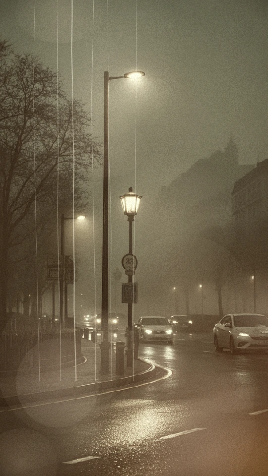 The same scene with the 1998 night effect — raised contrast, light leaks, fine scratches