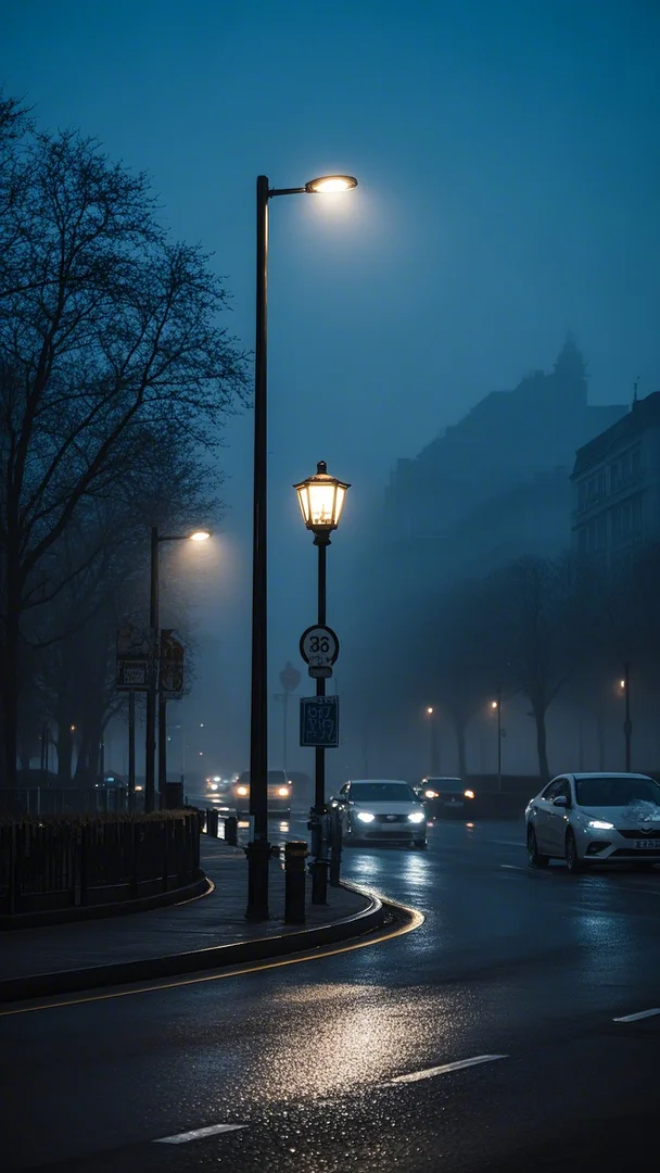 An original city scene before the 1998 night effect
